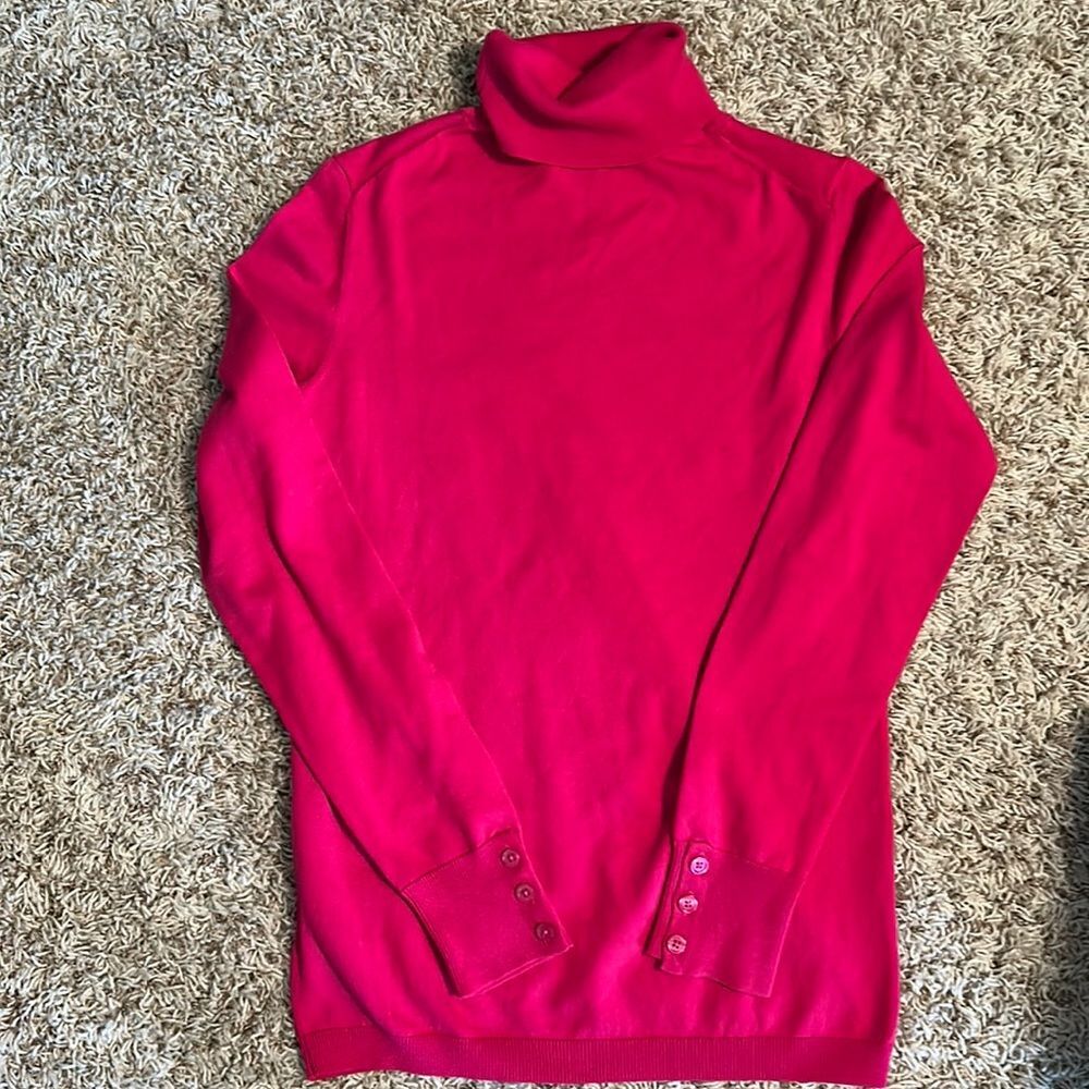 Talbots - Women’s Button Cuff Turtleneck Sweater - Size XS